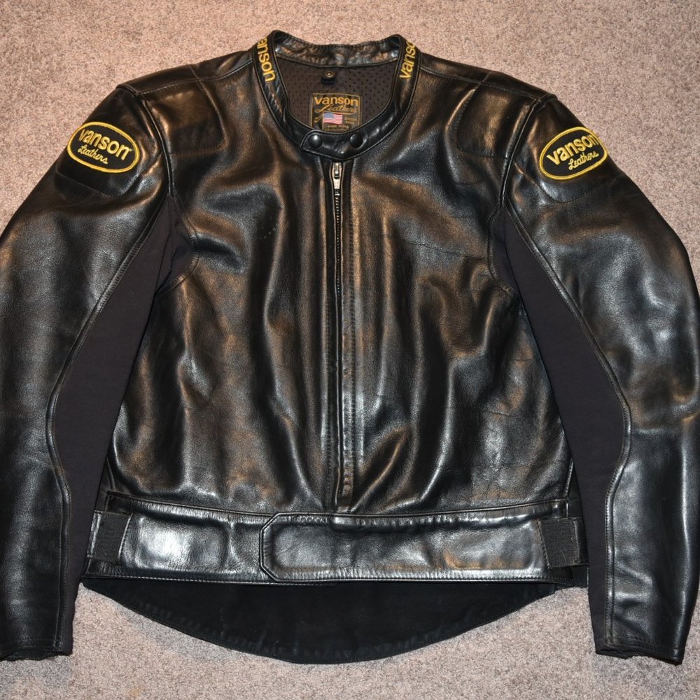 Vanson Leathers Technical Motorcycle Jacket Men's 46 XL